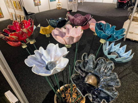 Stor Mørk Turkis haveblomst - (uden stang)