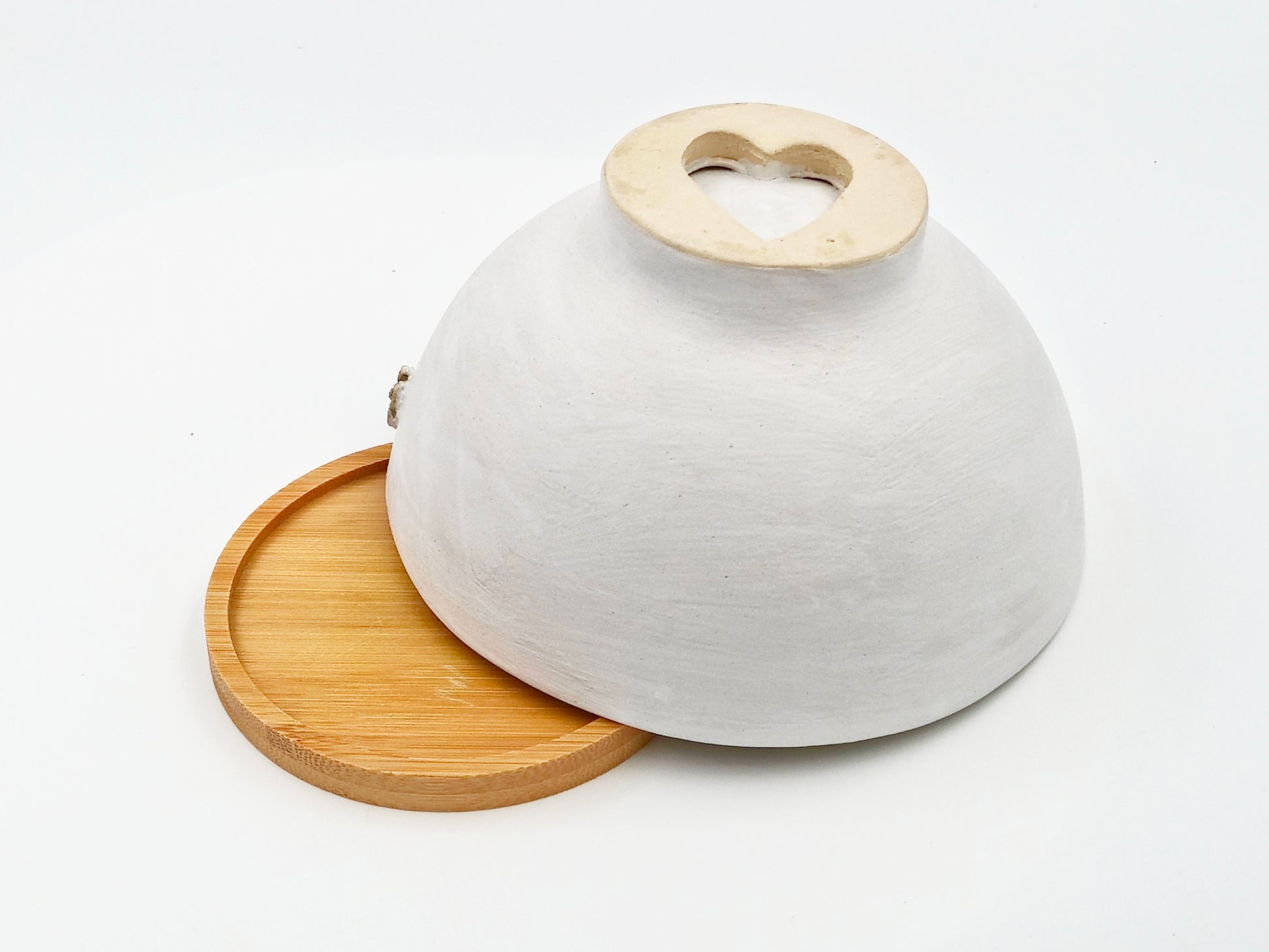 Håndopbygget Skål på Bambusbakke (Ø14 cm)