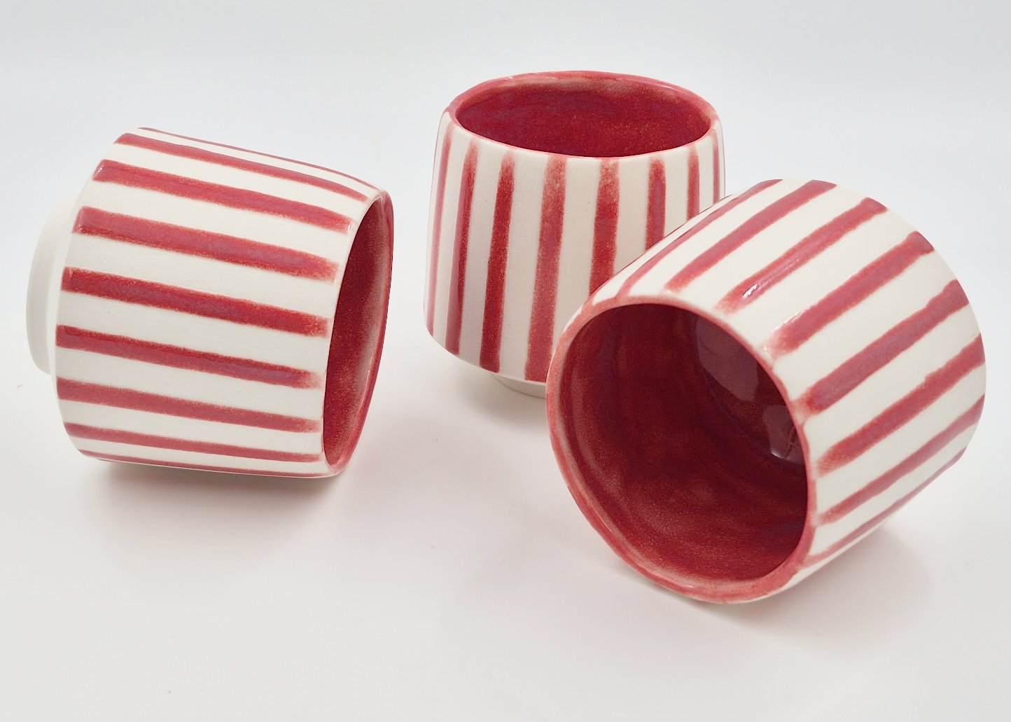 Porcelænskop med Striber (2,5 dl, Højde 8 cm)