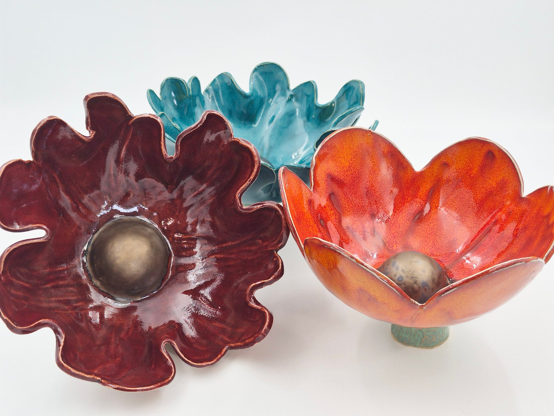 Stor Mørk Turkis haveblomst - (uden stang)