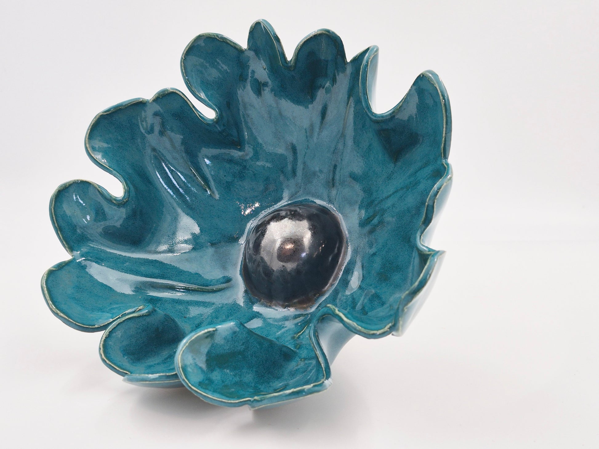 Stor Mørk Turkis haveblomst - (uden stang)