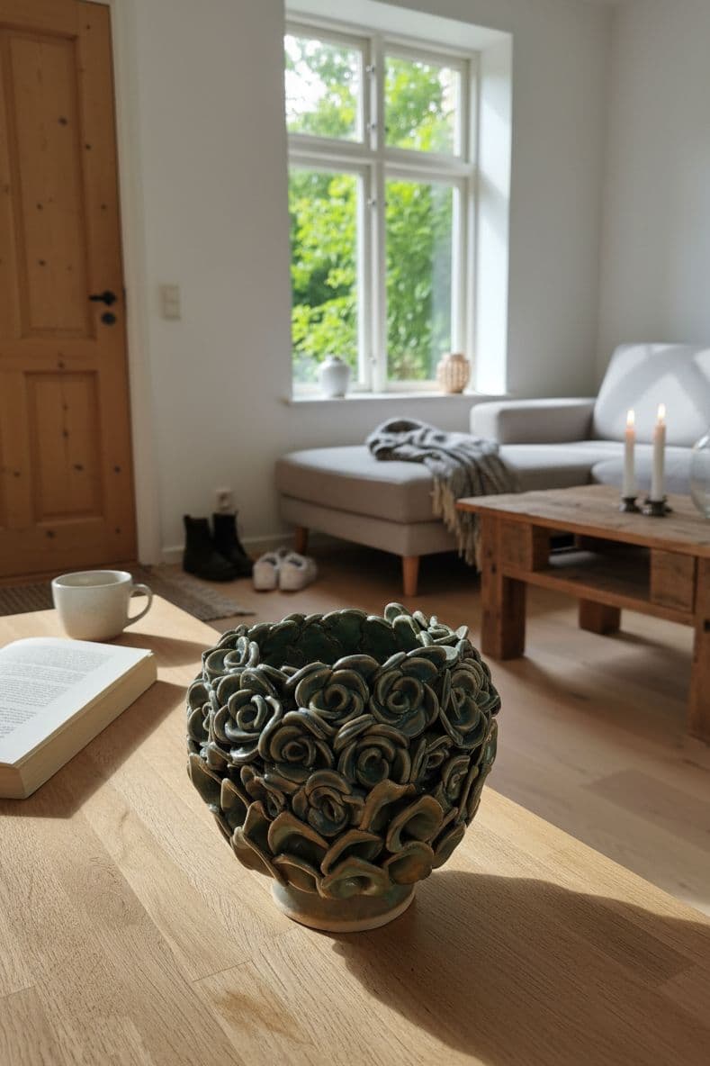 Hortensia knop – grøn glasur - medie 4
