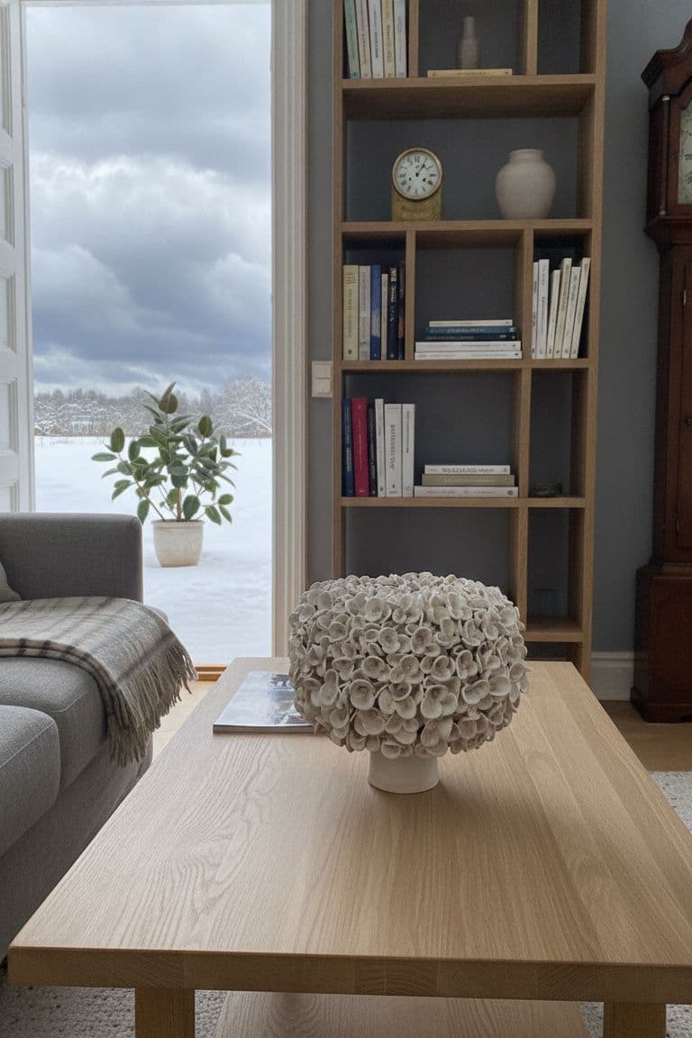 Stor Jasmin vase - råhvid  - medie 3
