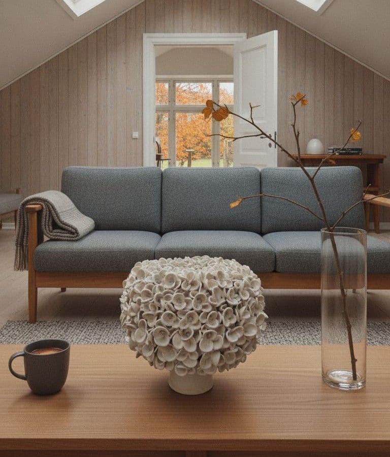 Stor Jasmin vase - råhvid  - medie 2