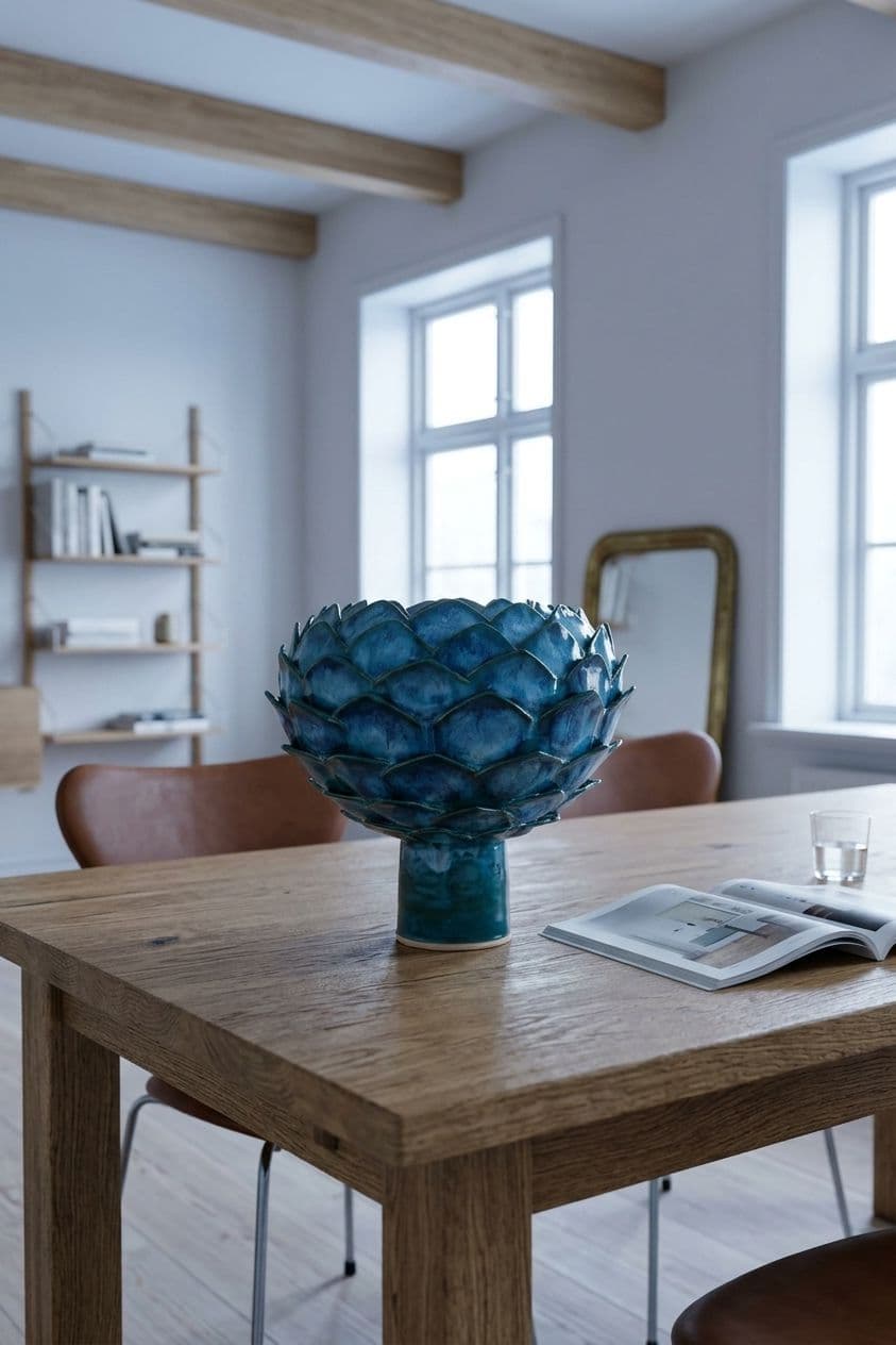 Blå koglevase - oval - medie 3