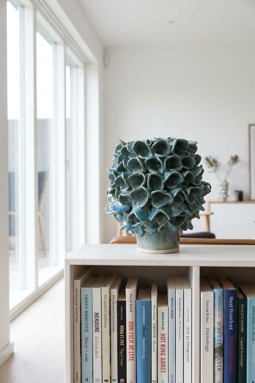 Blågrøn blomstervase