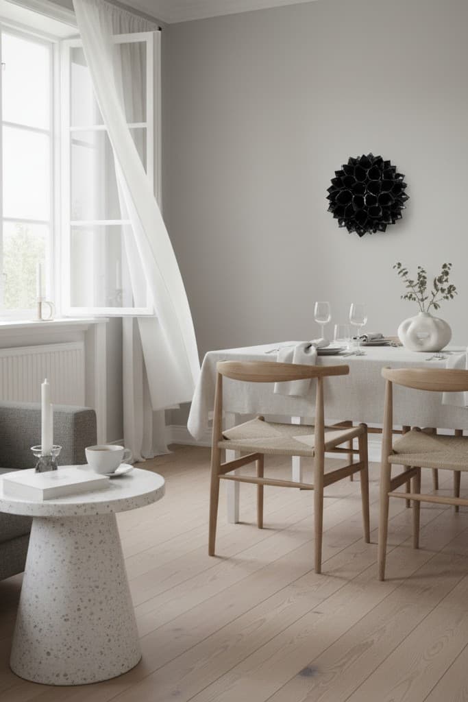 Vægskulptur - sort blomst - medie 4