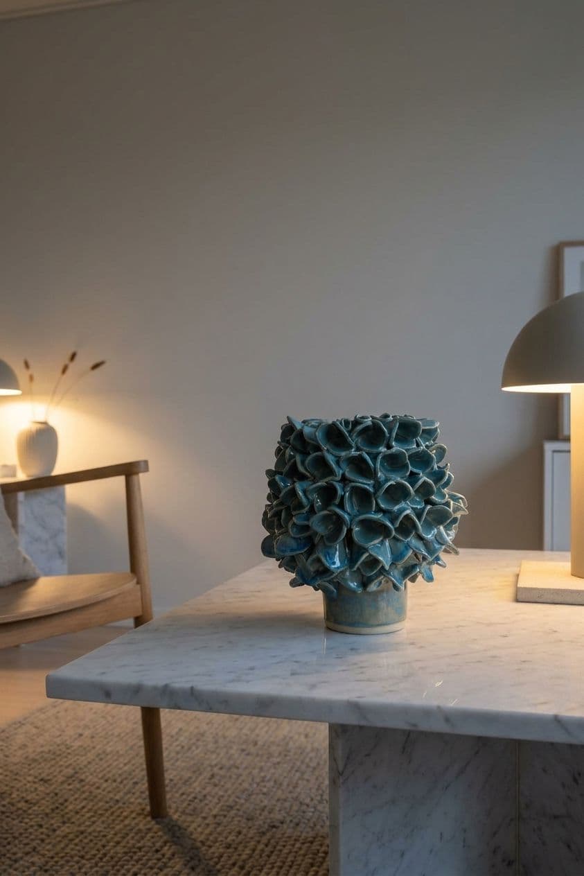 Blågrøn blomstervase - medie 5