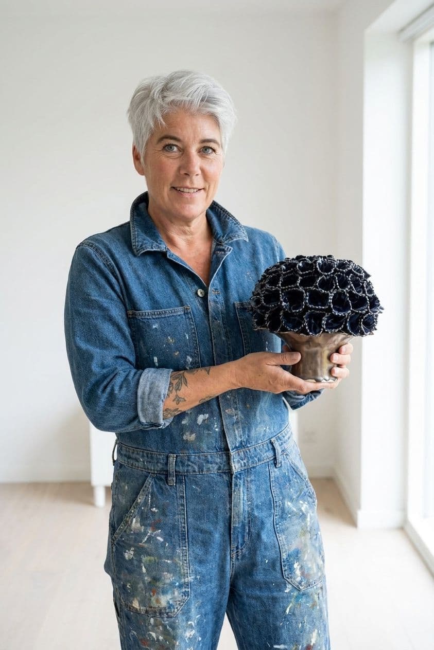 Mørkeblå Allium vase - medie 12