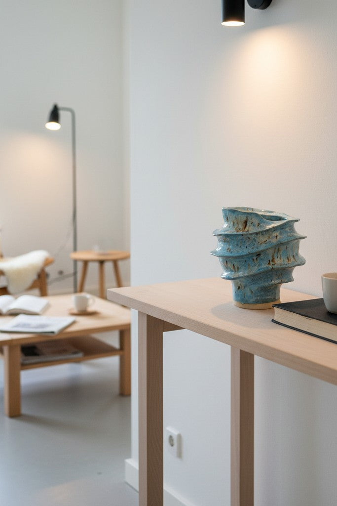 Stentøjsvase – organisk, bølget form