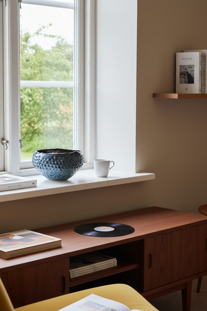 Stor håndlavet stentøjsskål / fad