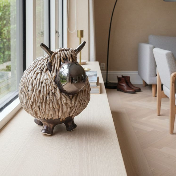 Stor højlandsko brunmeleret - 24 cm