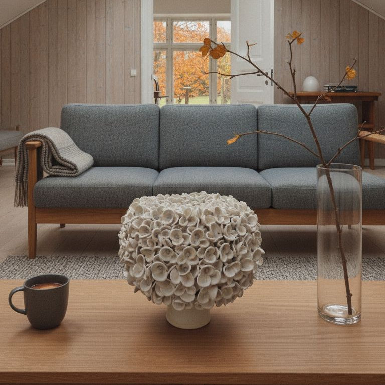 Stor Jasmin vase - råhvid 