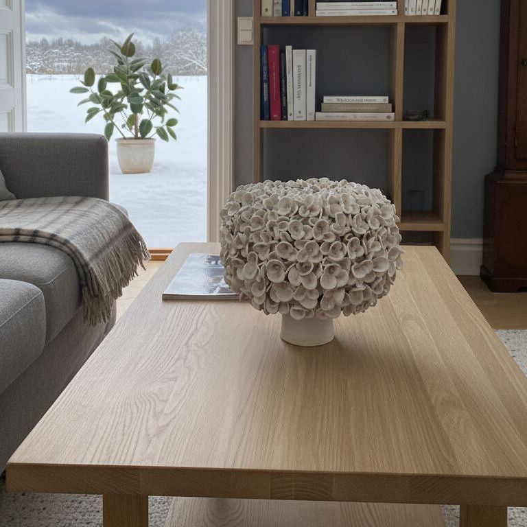 Stor Jasmin vase - råhvid 