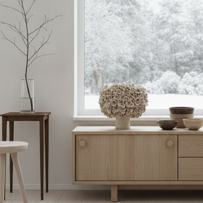 Stor Jasmin vase - råhvid 