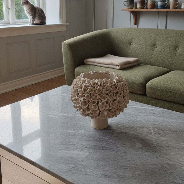 Stor Jasmin vase - råhvid 