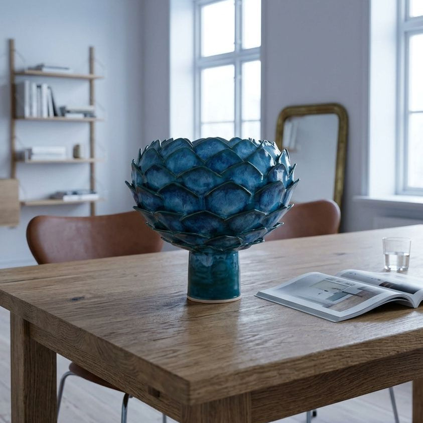 Blå koglevase - oval