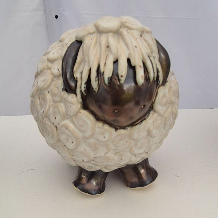 Hvidt får - 14 cm 