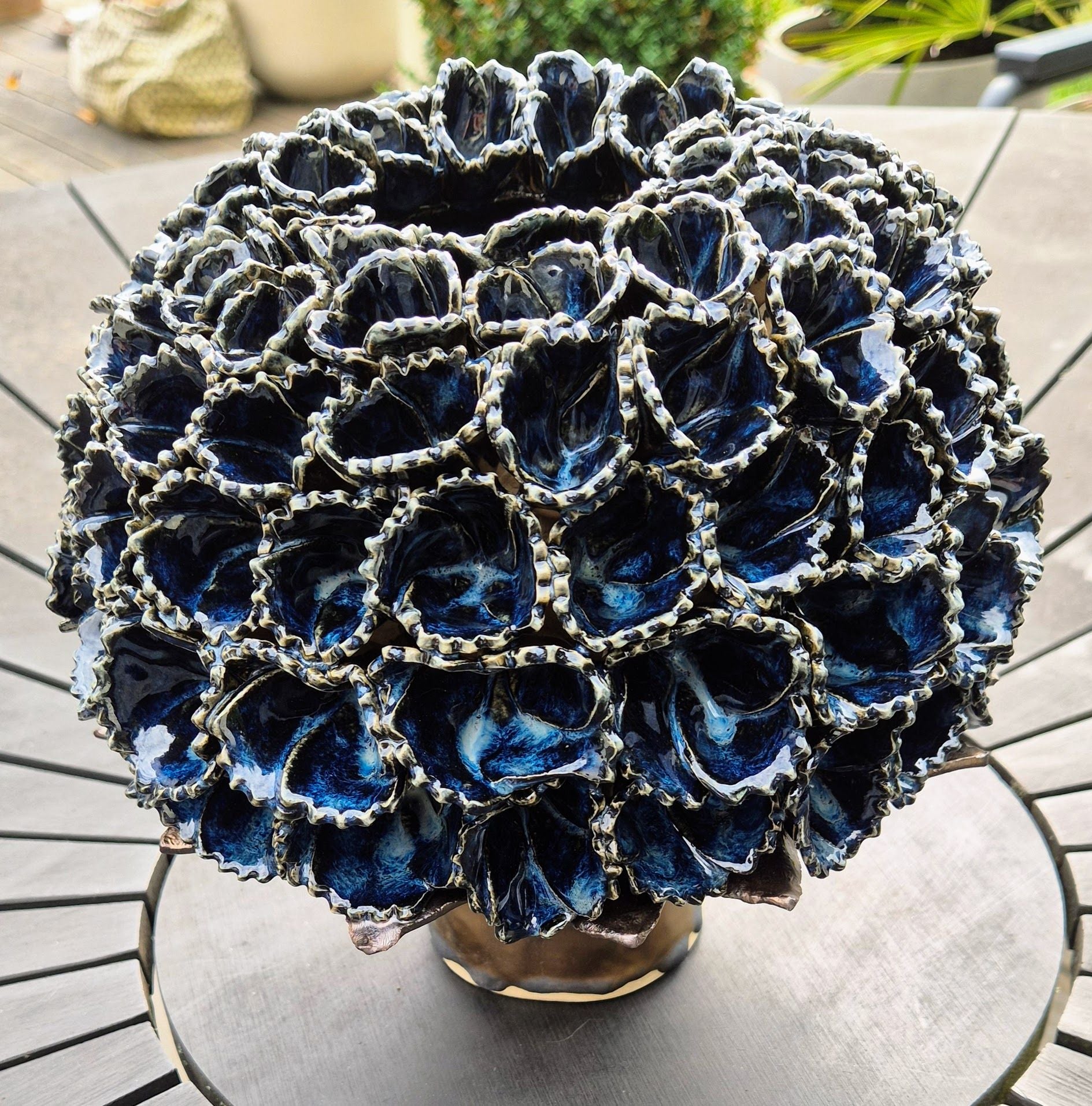 Mørkeblå Allium vase
