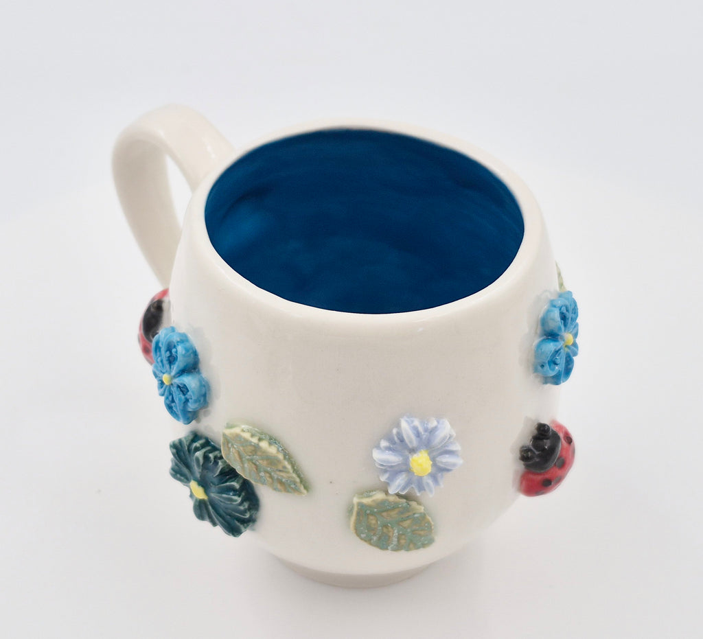 Flower mug in porcelain clay (height 9 cm, 2.5 dl)