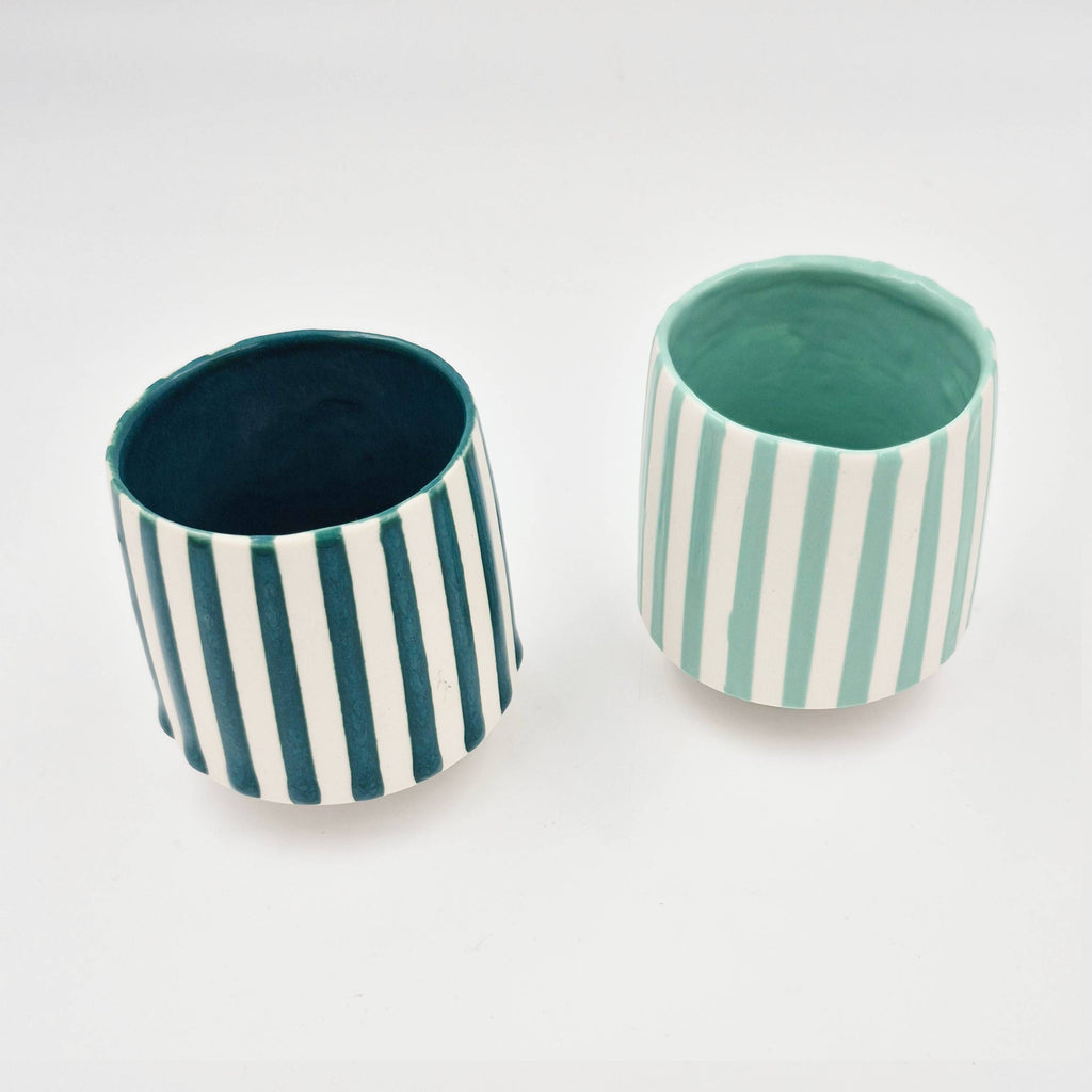 Porcelænskop med Striber (2,5 dl, Højde 8 cm)